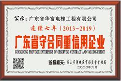 廣東省守合同重信用企業(yè)證書(shū)（連續(xù)六年）